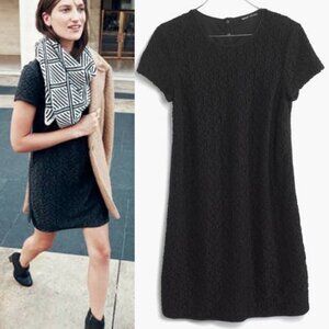 Sezane Madewell Lace Shift Dress Black Size 0 Textured French Minimalist Capsule